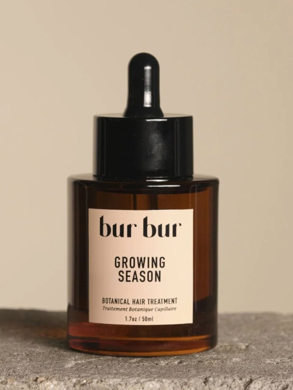Bur Bur growing season hair oil.